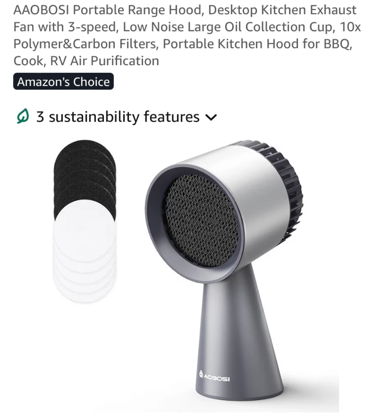 New AAOBOSI Portable Range Hood Fan