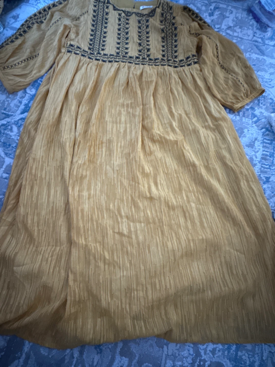 Yellow Embroidered Maxi Dress