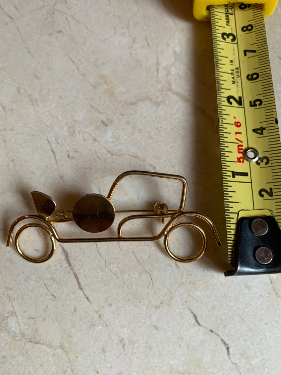 Vintage Gold Tone Wire Car Brooch Pin - photo 5