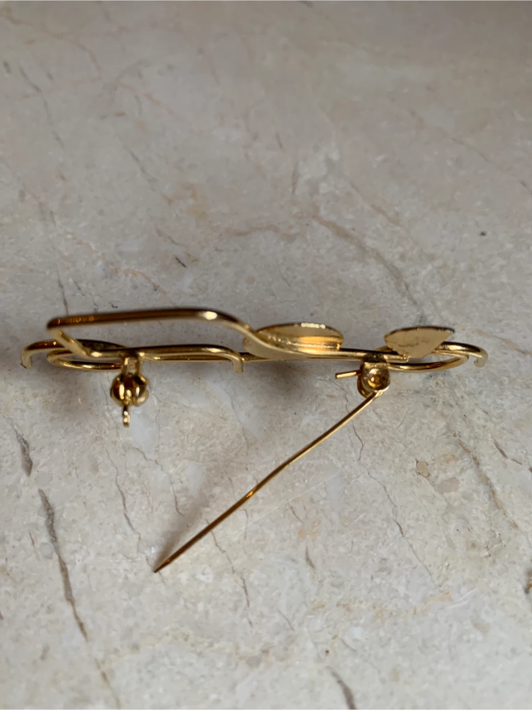 Vintage Gold Tone Wire Car Brooch Pin - photo 3