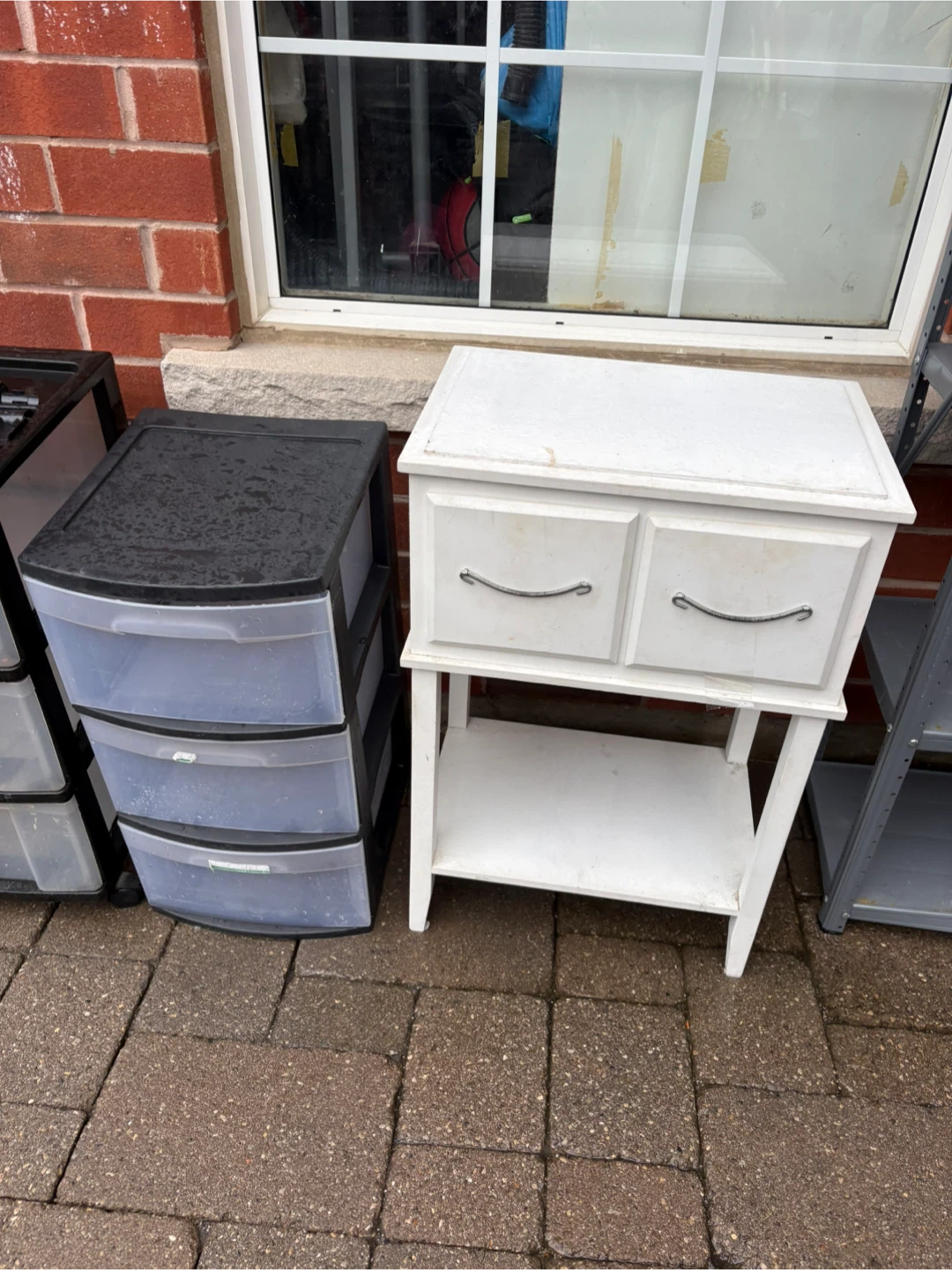 White Side Table with Drawers and Shelves - photo 3