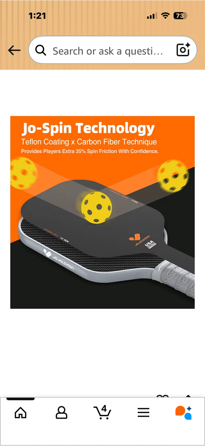 JOJOLEMON Carbon Fiber Pickleball Paddle 16mm - photo 4