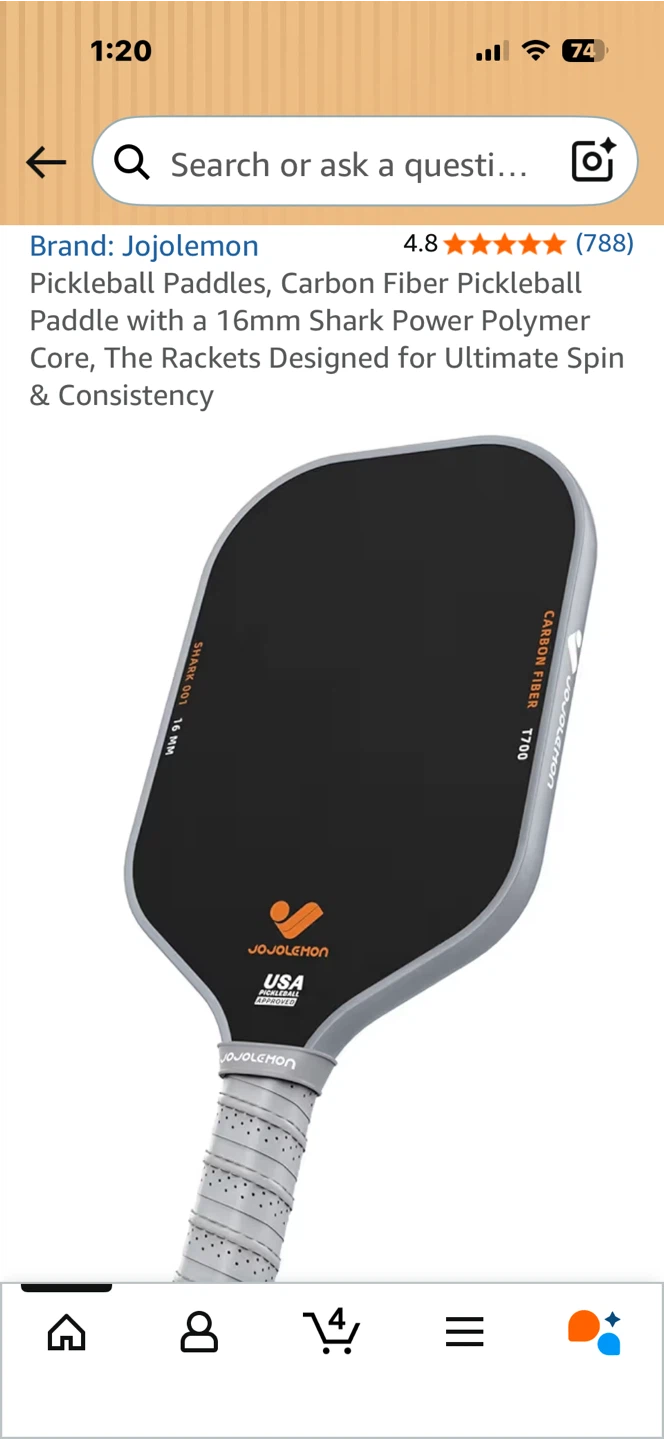 JOJOLEMON Carbon Fiber Pickleball Paddle 16mm - photo 2