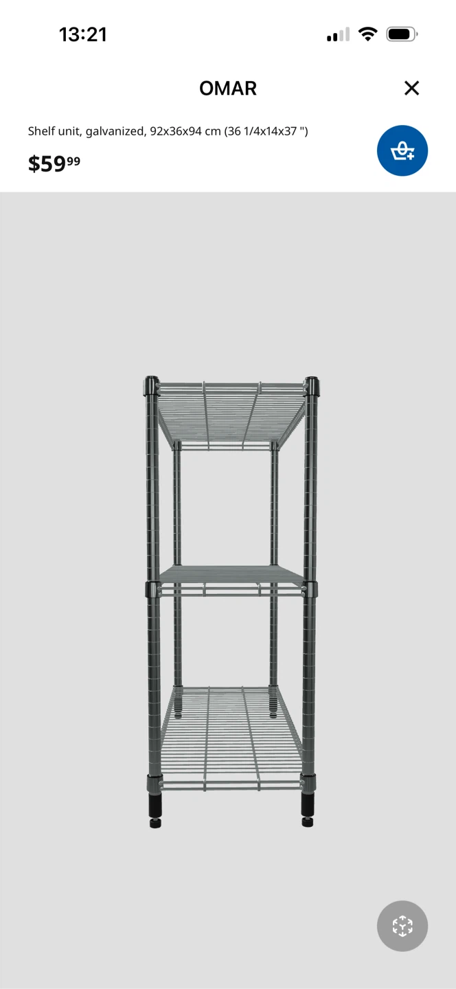 OMAR Shelf Unit, Galvanized - photo 4