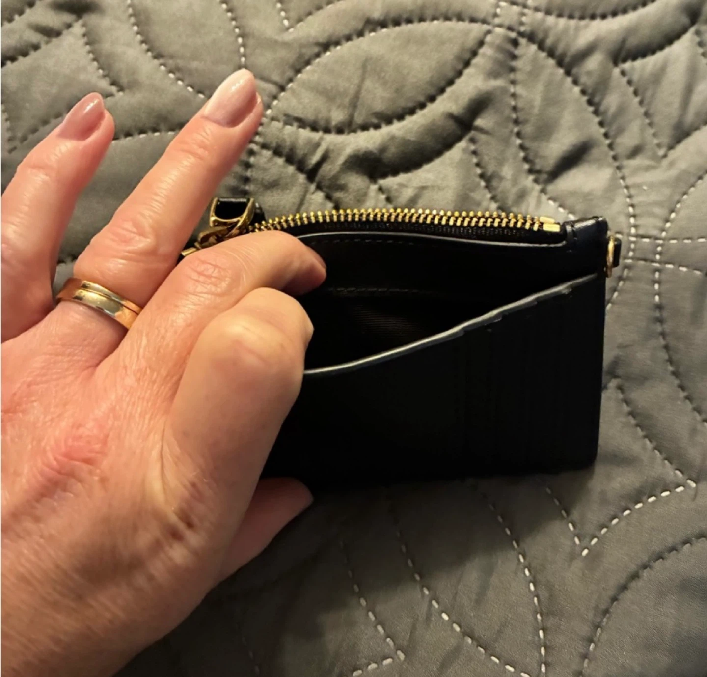 Ralph Lauren Black Leather Zip Card Holder - photo 4