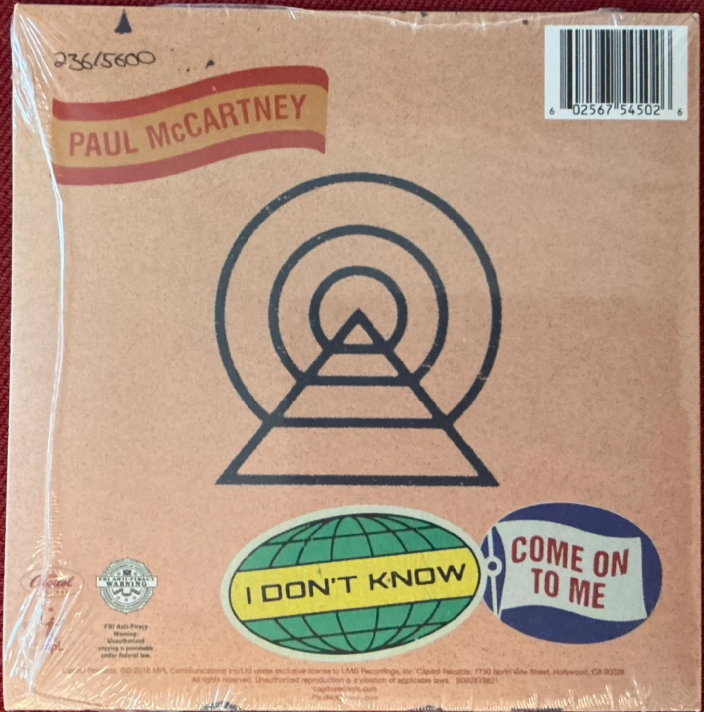 Paul McCartney I Don't Know / Come On To Me Vinyl - photo 2