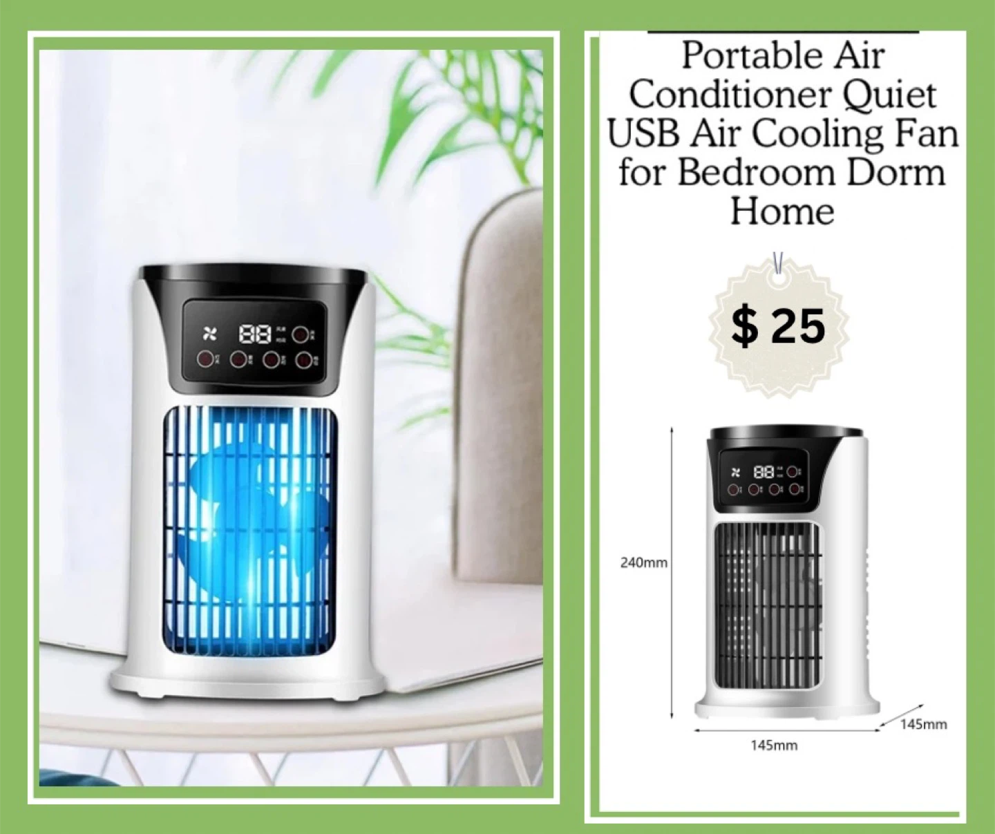 Portable Air Conditioner Quiet USB Cooling Fan