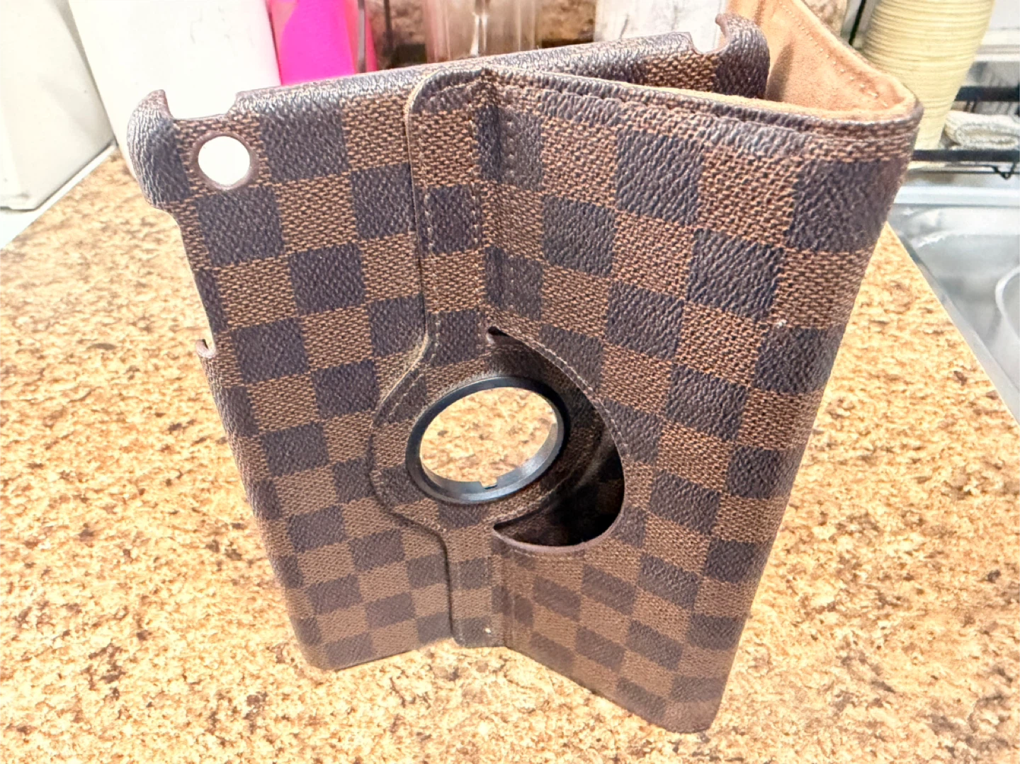 Case table iPad mini Brown Checkerboard Tablet Case - photo 3