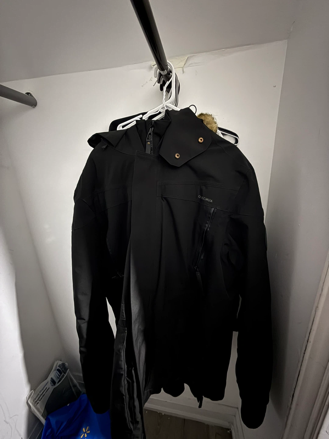 Quechua Black Parka Jacket with Fur Hood - photo 2