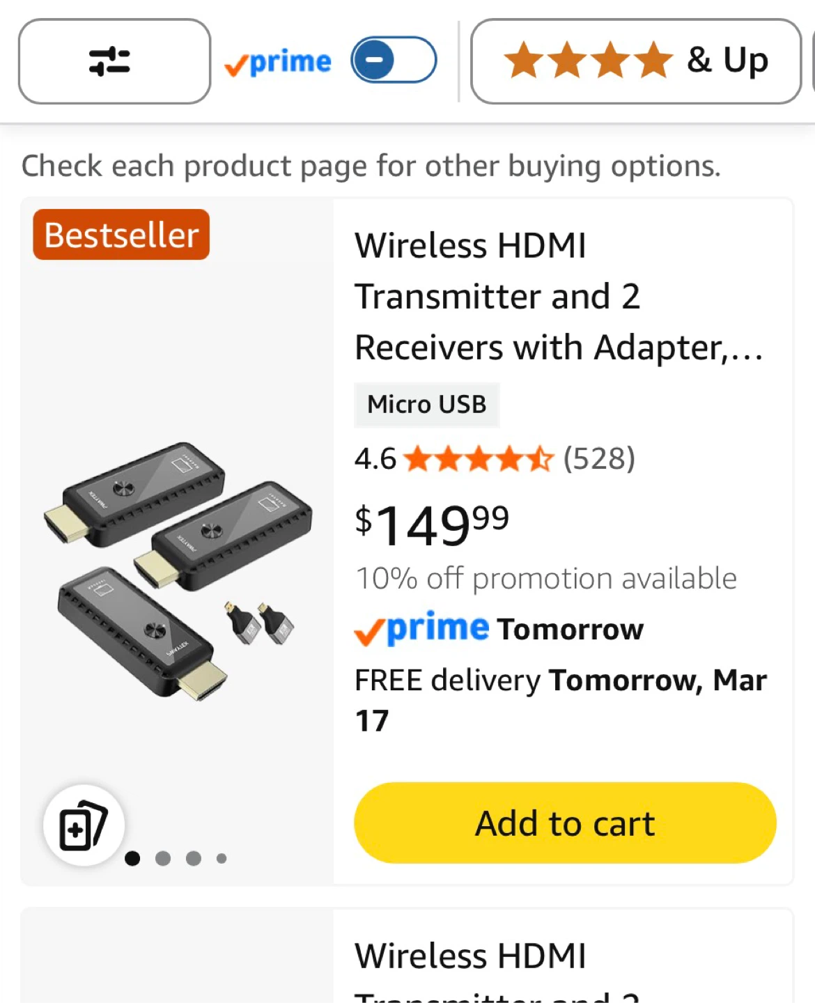 PWAYTEK Wireless HDMI Transmitter and 2 Receivers