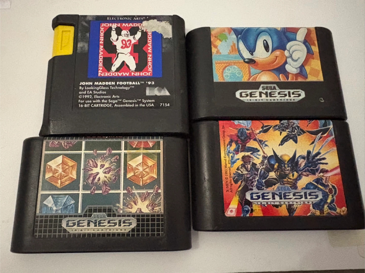 Sega Genesis Games Bundle (Sonic, Columns, John Madden, X-Men)