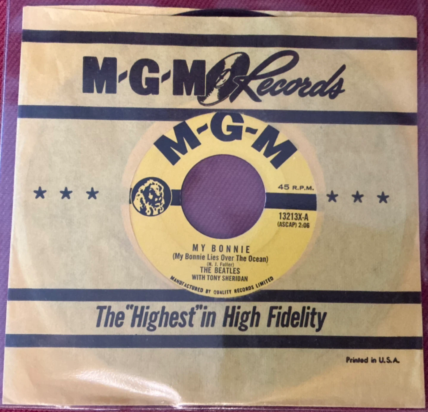 The Beatles 45 Vinyl "My Bonnie" / "The Saints" - MGM Records