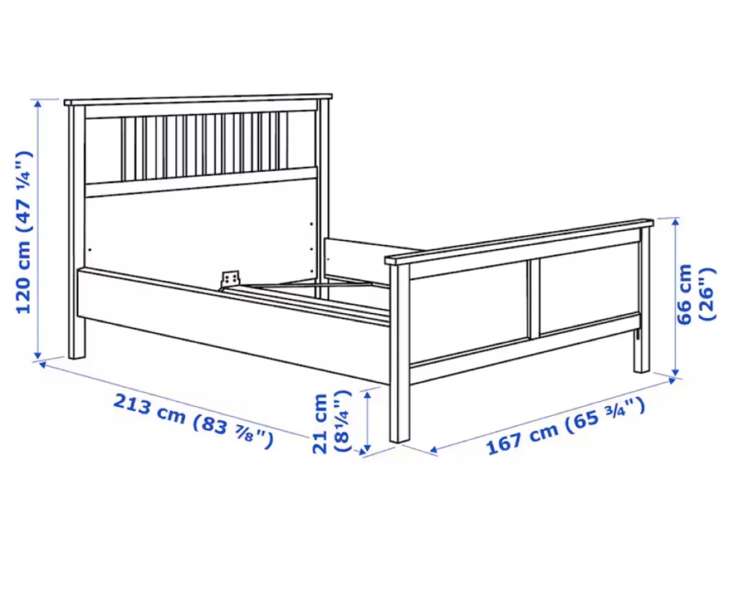 IKEA HEMNES White Queen Bed Frame with 2 Drawers - photo 2