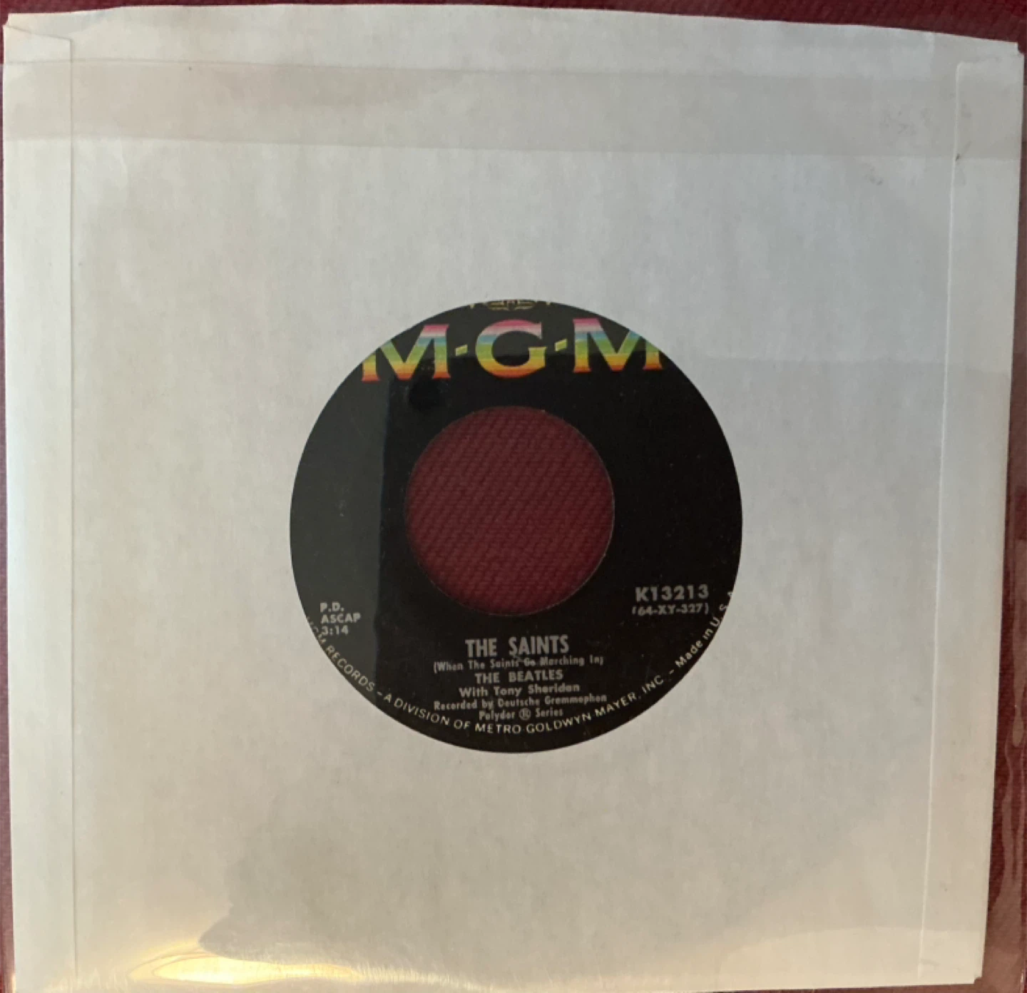 The Beatles The Saints 7" Vinyl MGM K13213 - photo 2