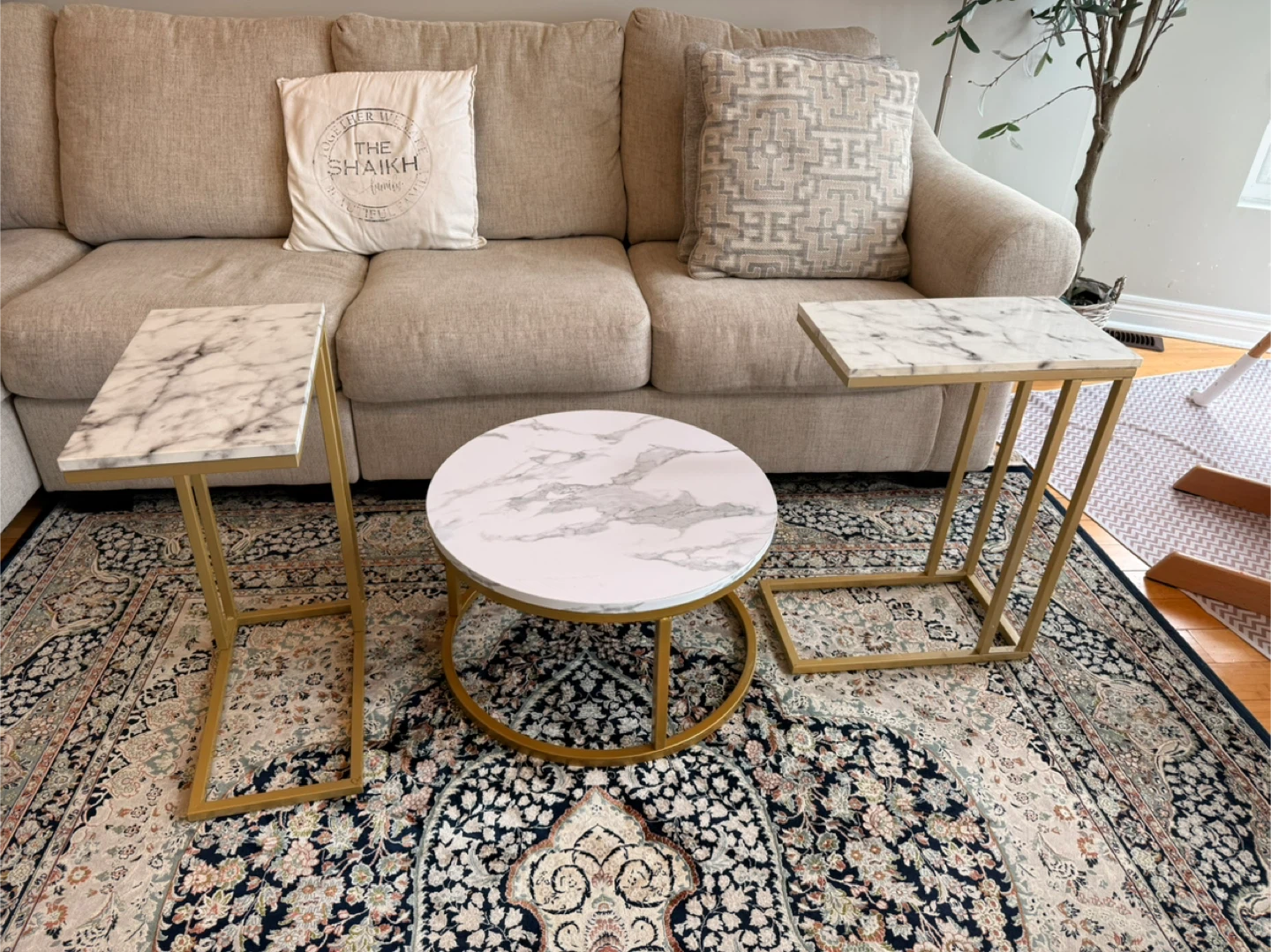 Marble Finish Accent Tables