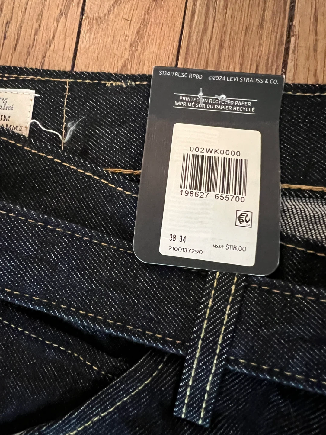New-Levi's 569 Loose Straight Jeans - Dark Wash, Size 38x34 - photo 2