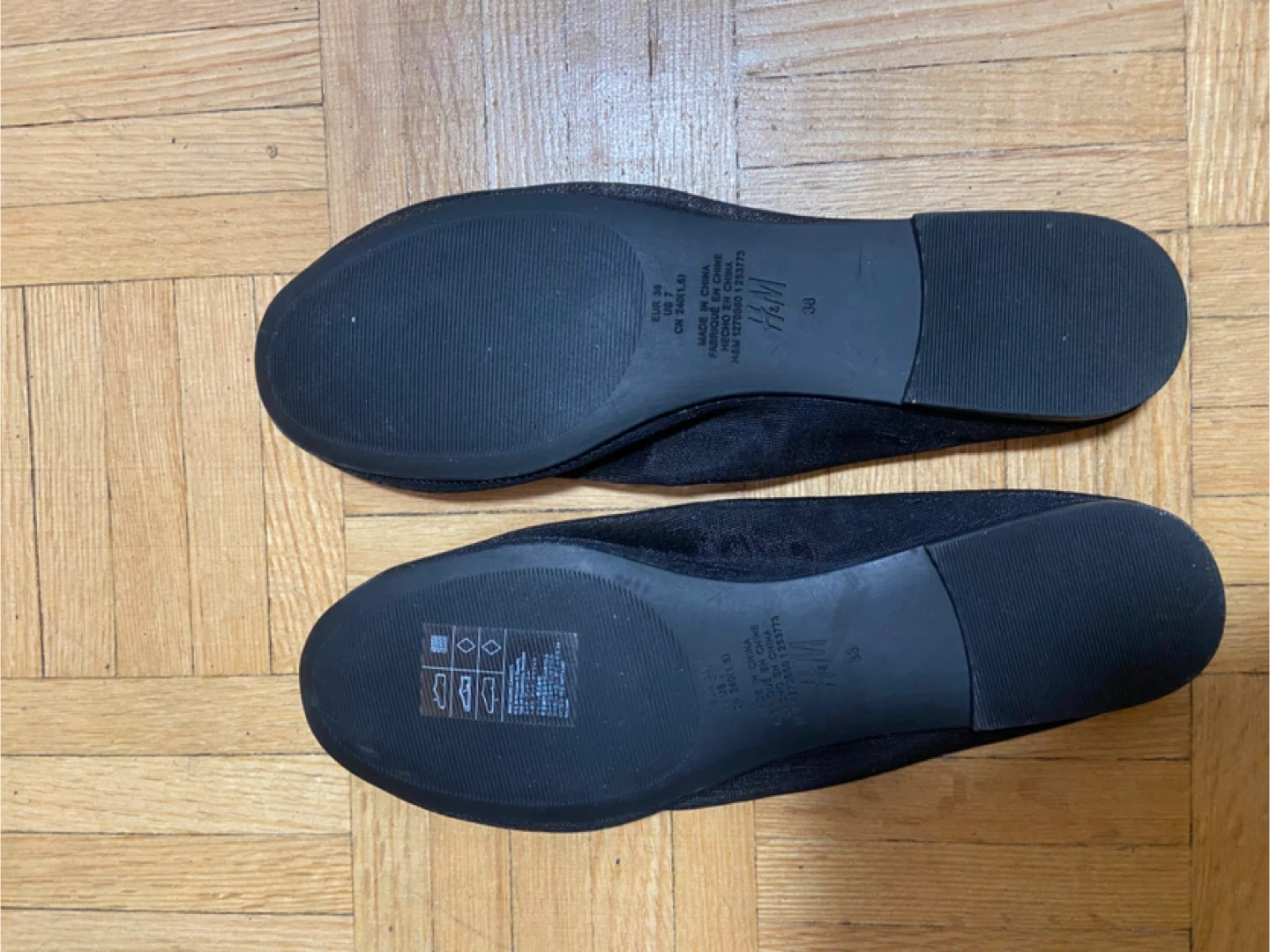 H&M Black Mesh Ballet Flats - Size 38 - photo 2