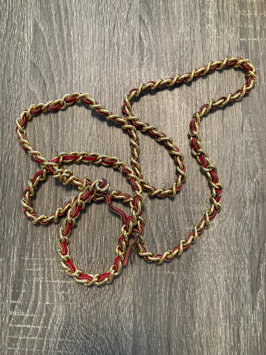 Gold and Red Chain Shoulder Strap