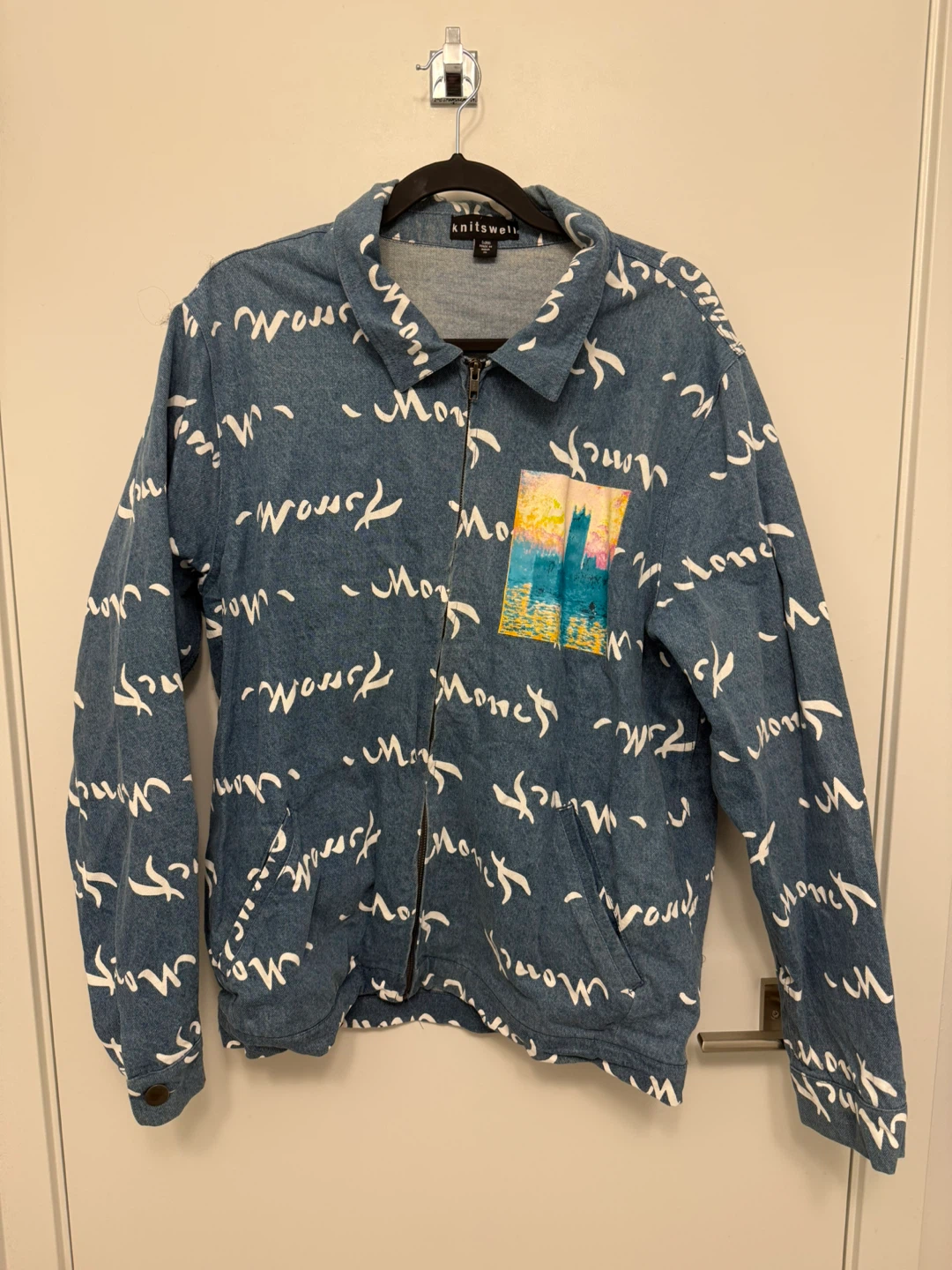 “Monet” All-Over Print Denim Jacket