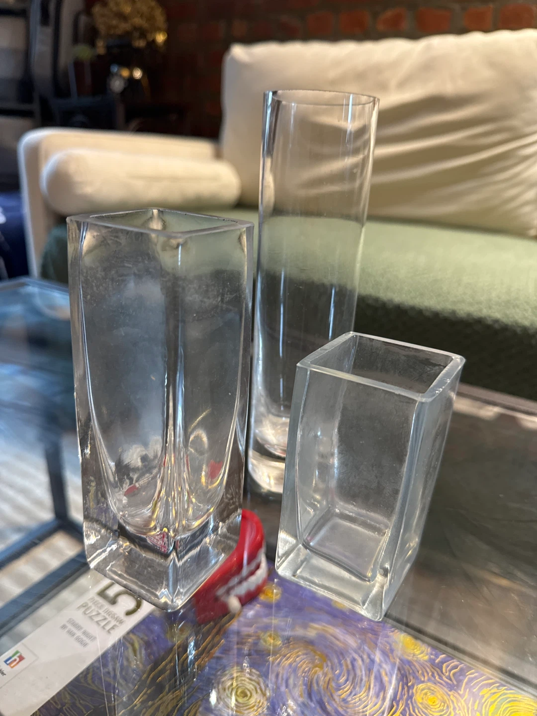 Set of 3 Clear Glass Vases - photo 2