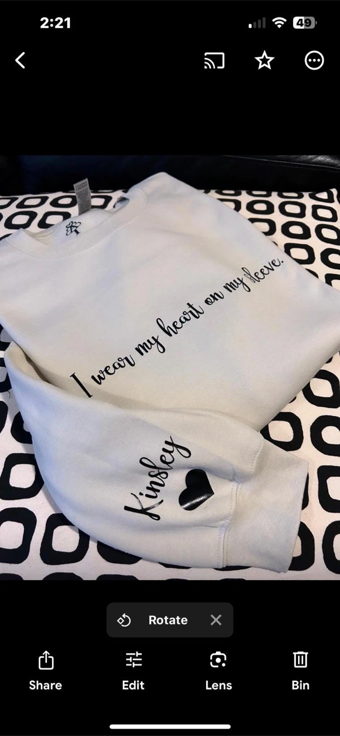 Custom "I Wear My Heart On My Sleeve" Sweatshirt