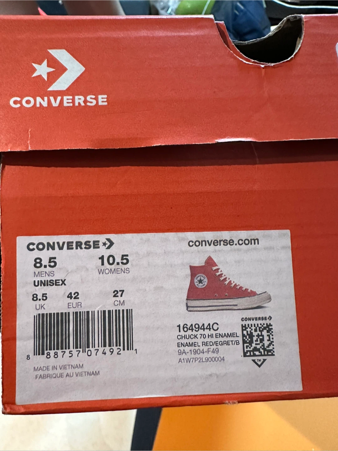 Converse Chuck 70 Hi Enamel Red/Egret/Black High Top Sneakers - photo 4