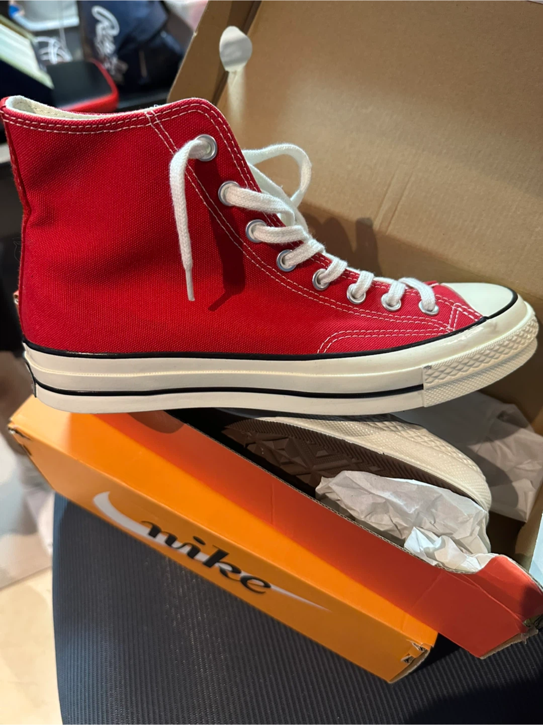 Converse Chuck 70 Hi Enamel Red/Egret/Black High Top Sneakers