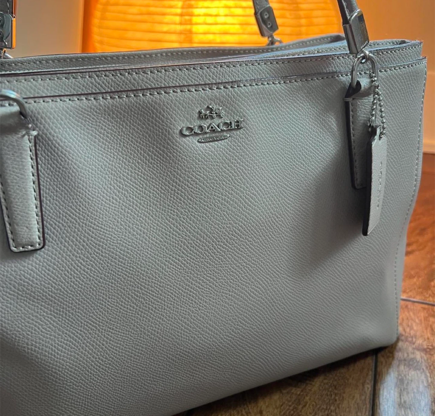 Coach Beige Grey Leather Tote - photo 2