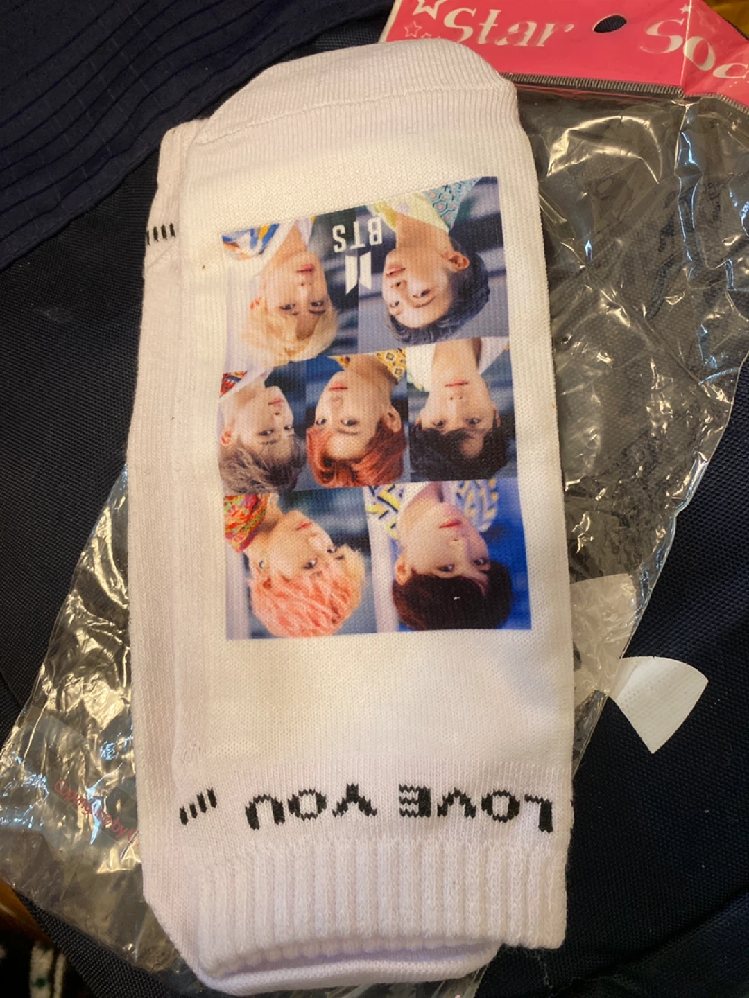 BTS "I LOVE YOU" White Crew Socks - photo 2