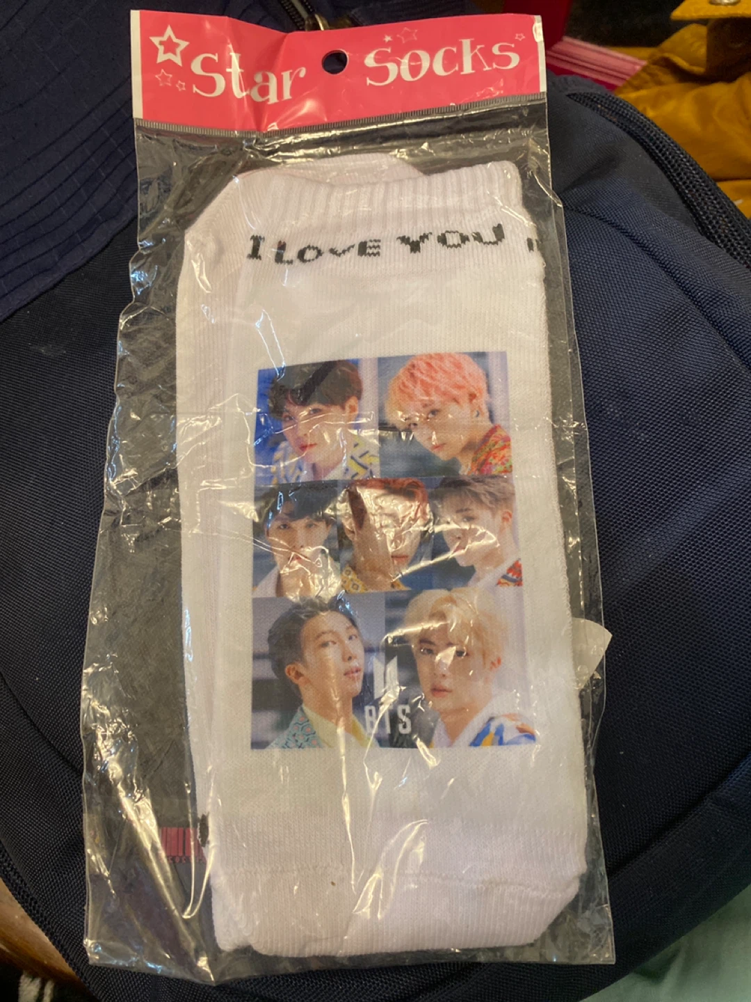 BTS "I LOVE YOU" White Crew Socks