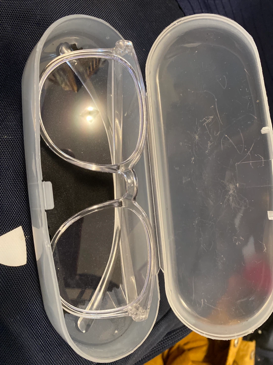 Clear blue light Plastic Glasses with Case