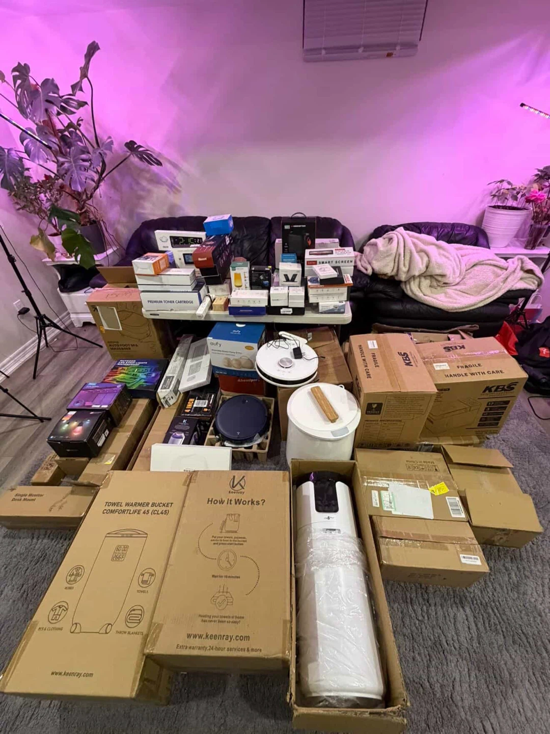 Assorted Electronics and Home Goods Boxes