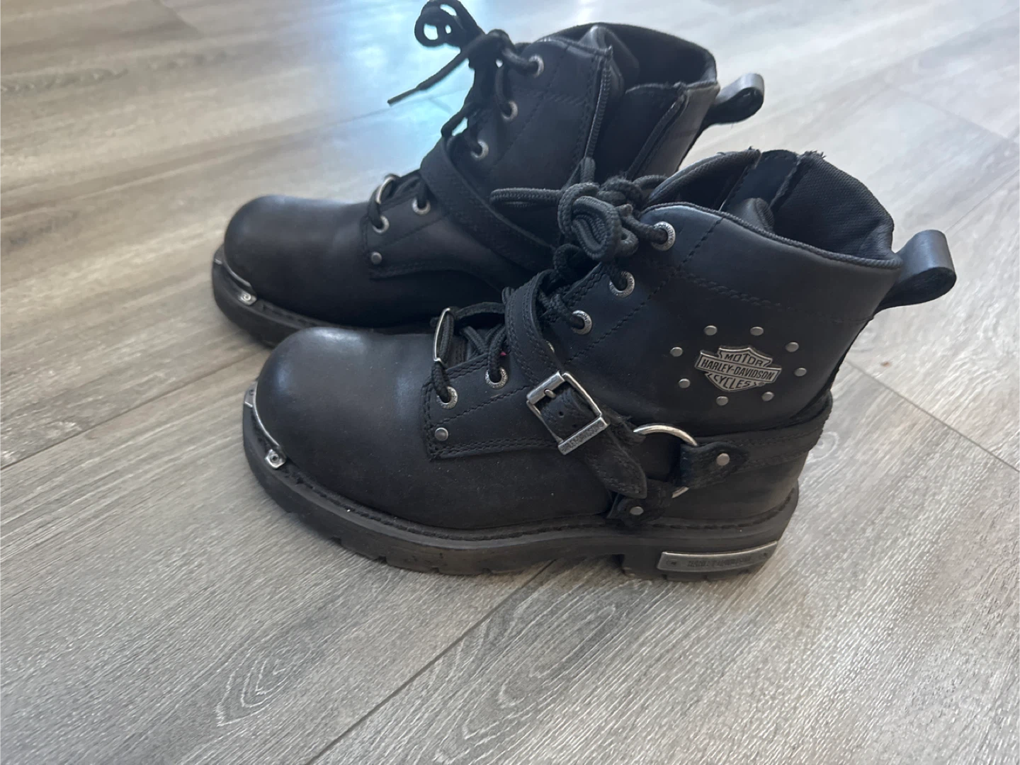 Harley-Davidson Black Leather Boots Women 8M - photo 2