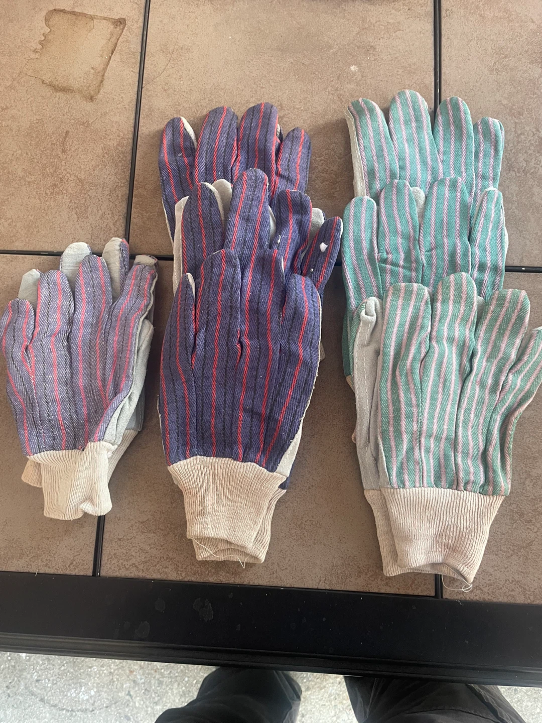 Work Gloves - Striped Cotton Canvas