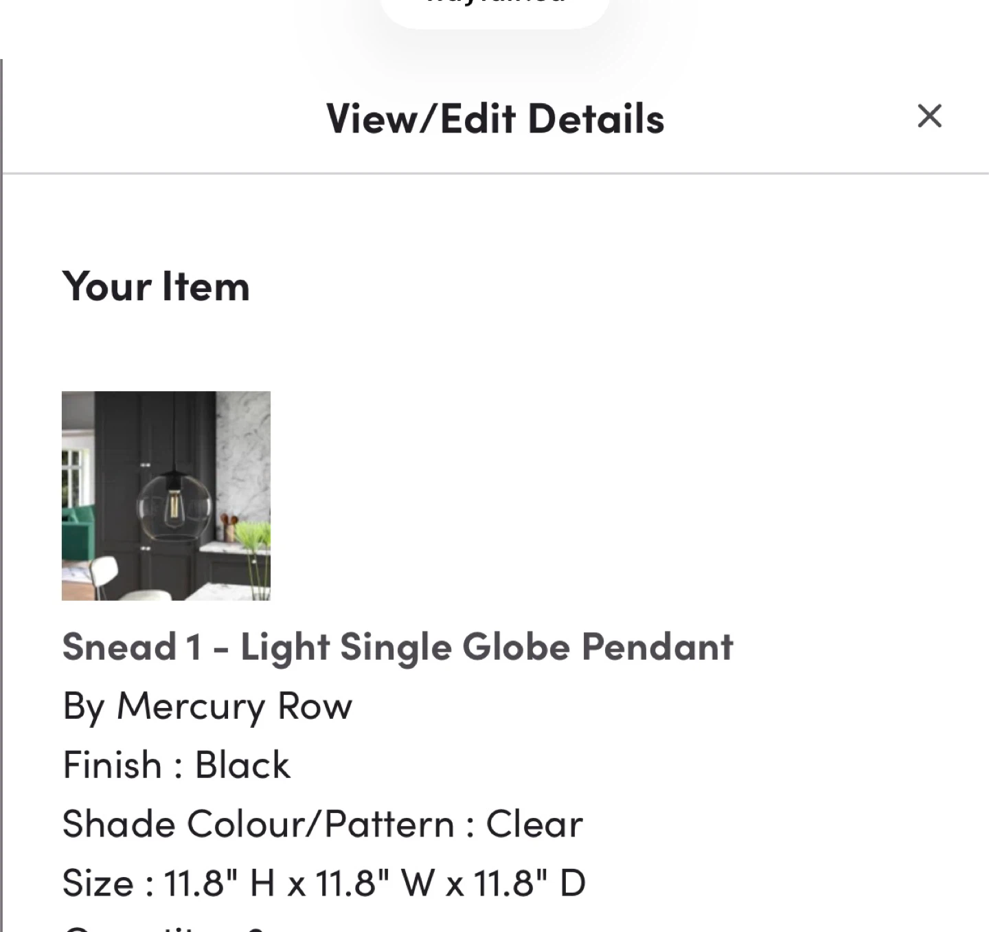 Mercury Row Snead 1-Light Single Globe Pendant Light - photo 2