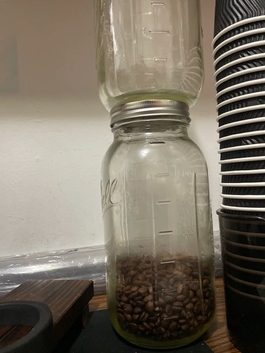Ball Mason Jar with Coffee Beans