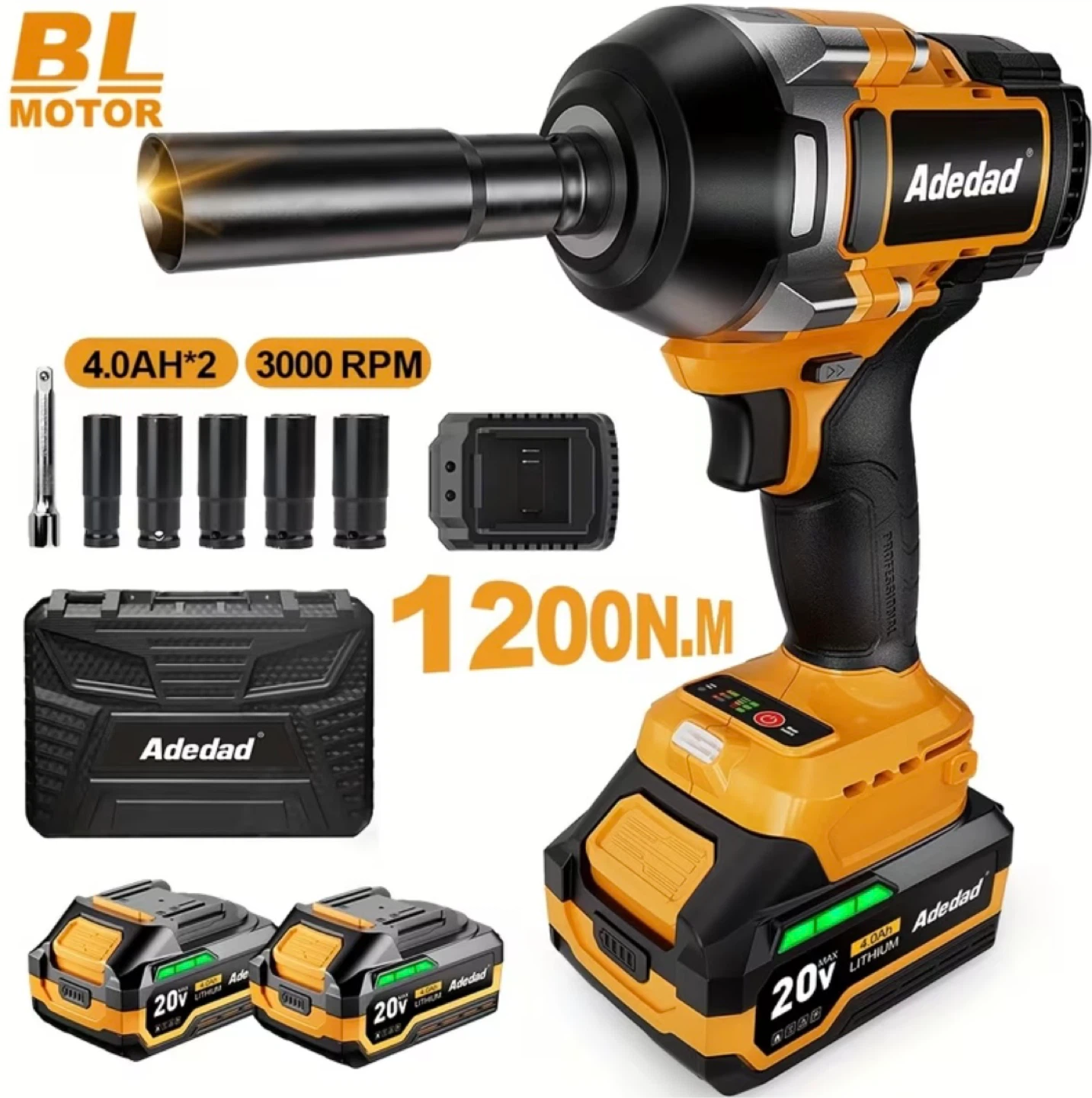 1200 N.m Adedad 1/2 in dr Cordless Impact Wrench