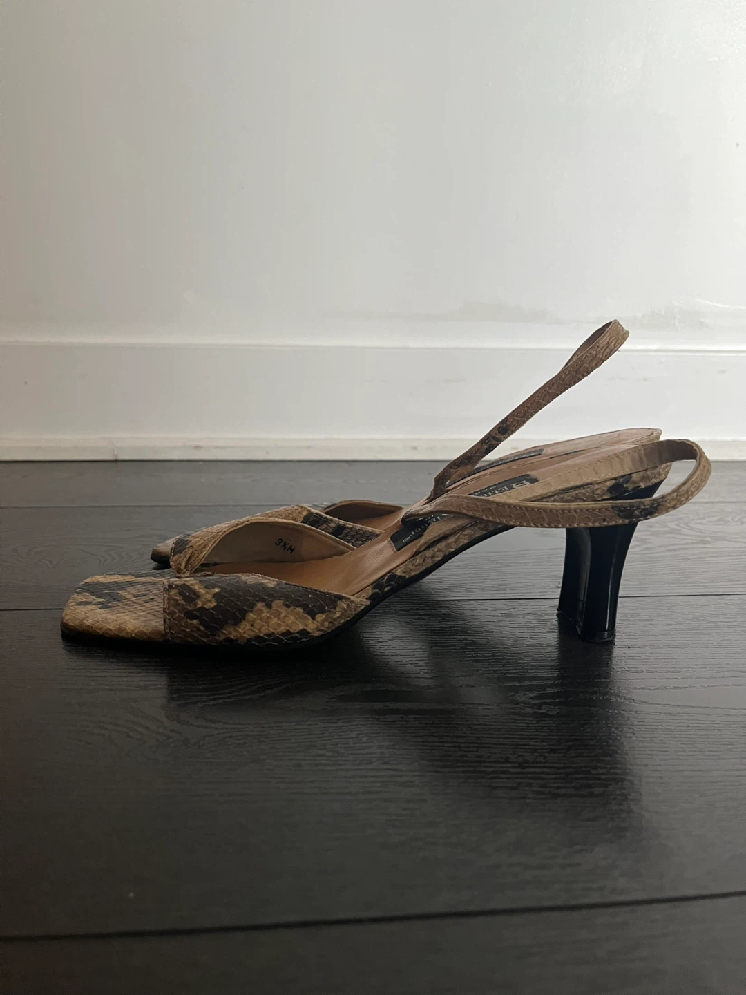 Designer Animal Print Slingback Heels Size 9.5 - photo 2
