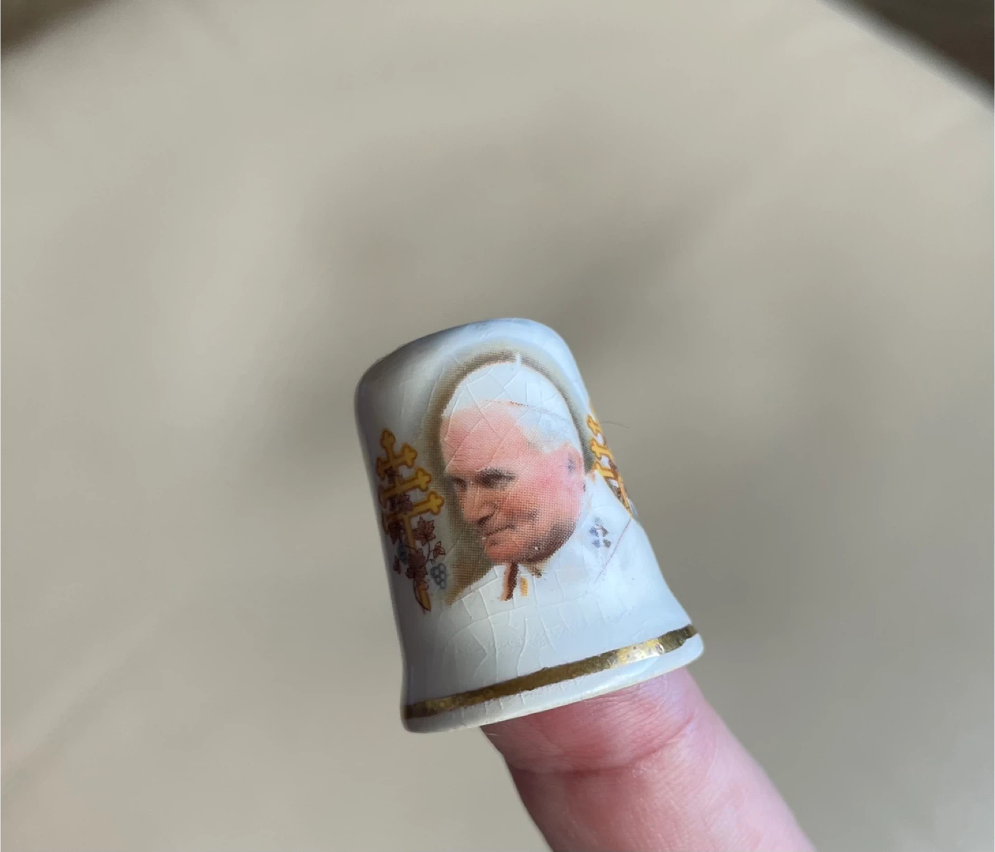 Pope John Paul II Thimble - Fine Bone China - Made in England - photo 2