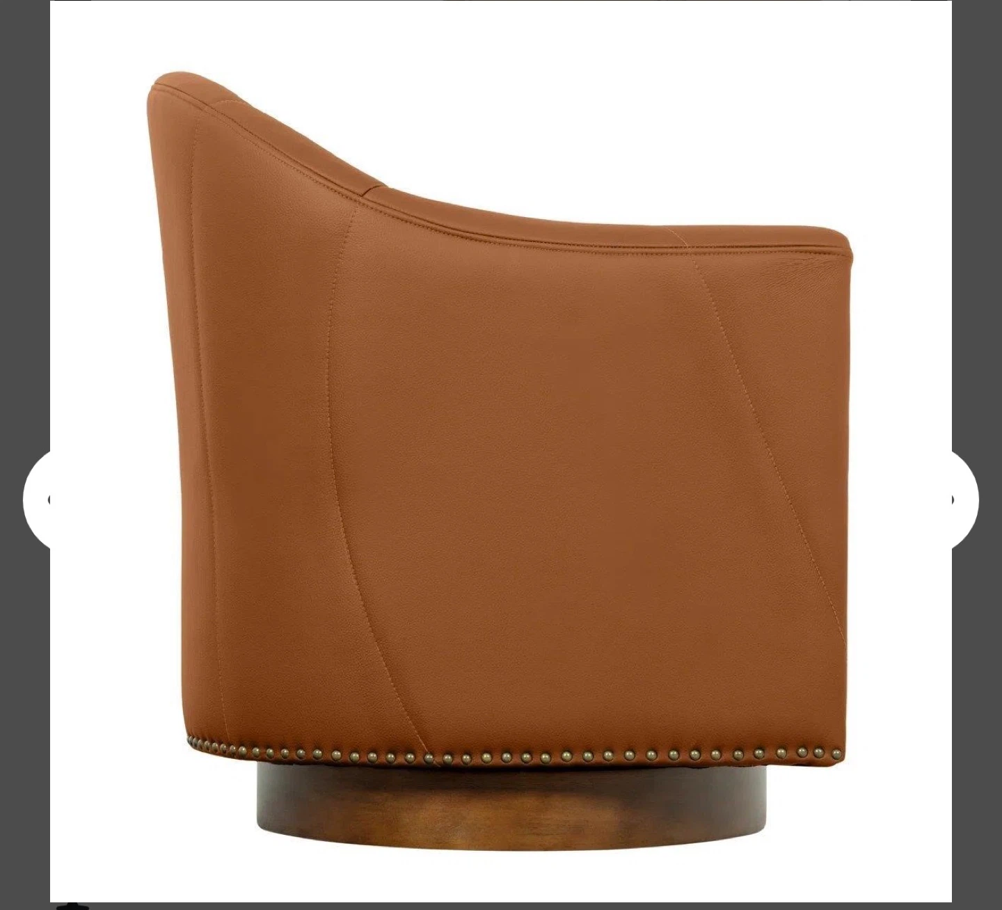 Brown Leather Swivel Accent Chair - photo 4