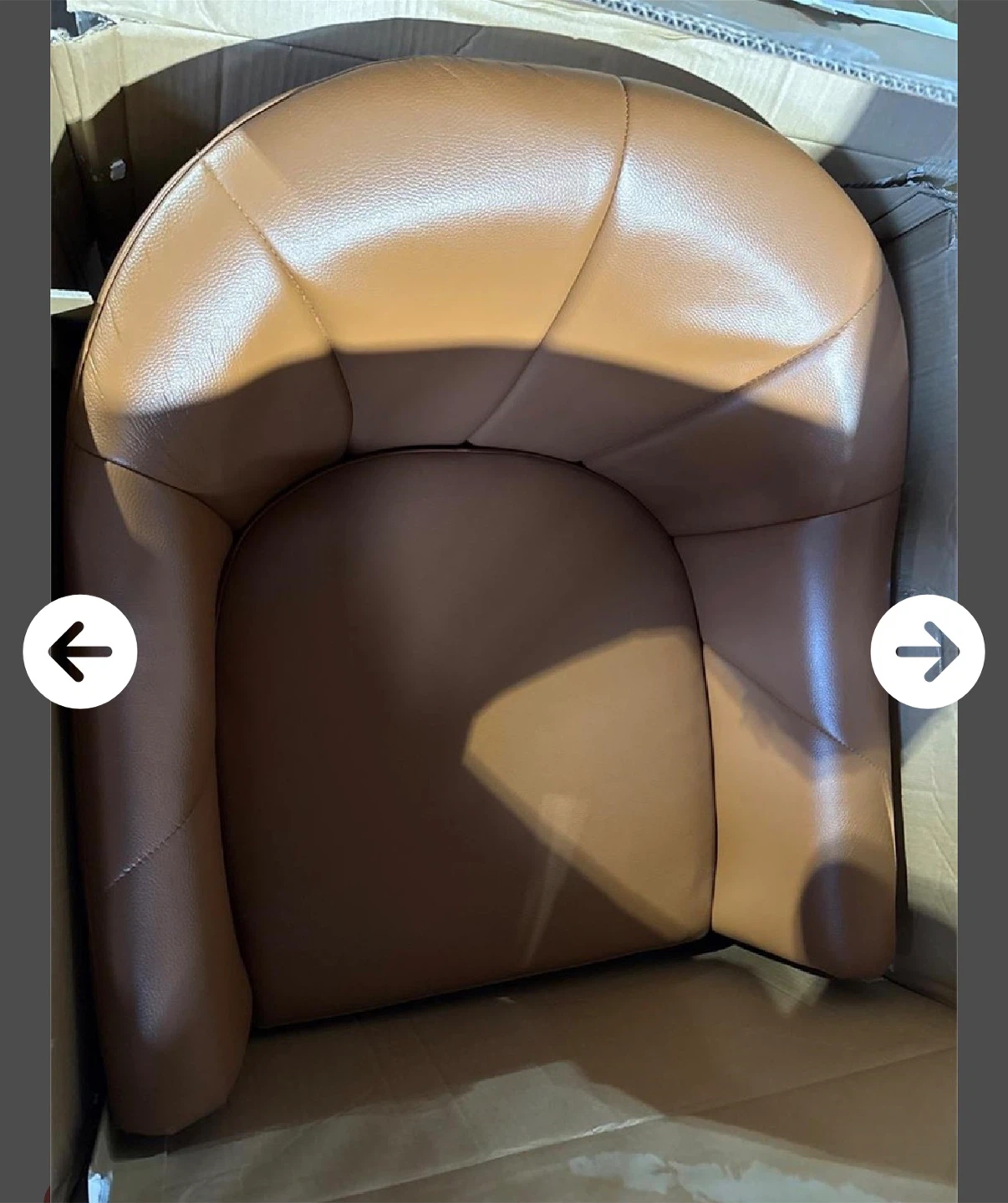Brown Leather Swivel Accent Chair - photo 2