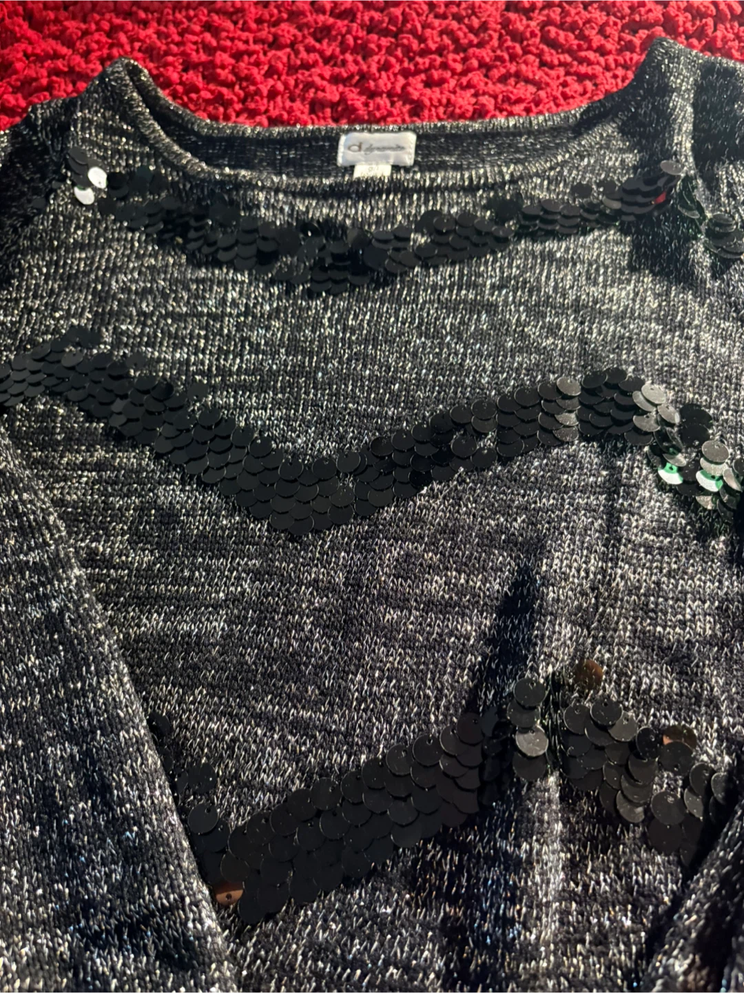 Dynamite Sequin Striped Sweater Dress - L - photo 2
