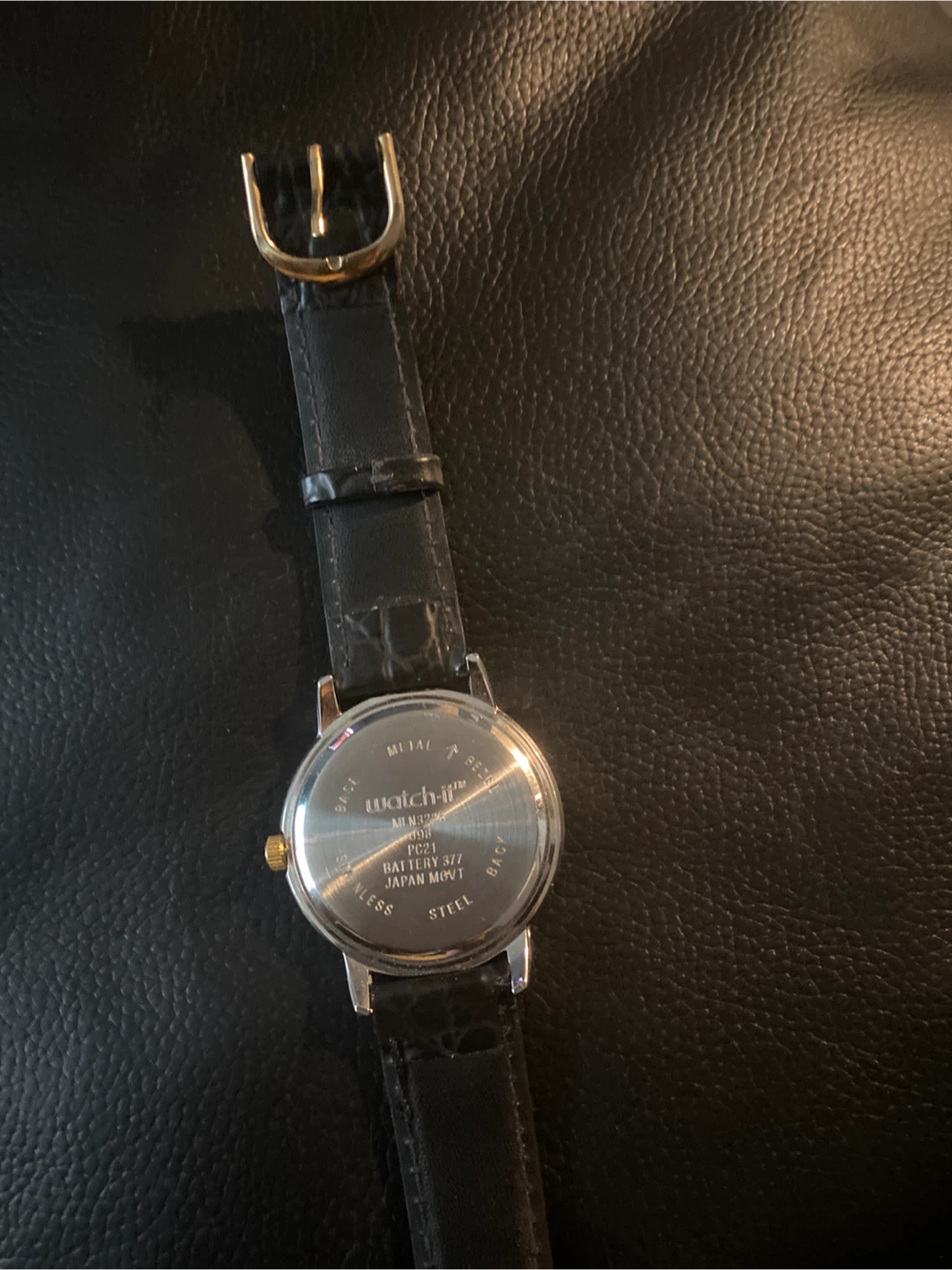 Watch-It Analog Watch with Black Leather Strap - photo 3