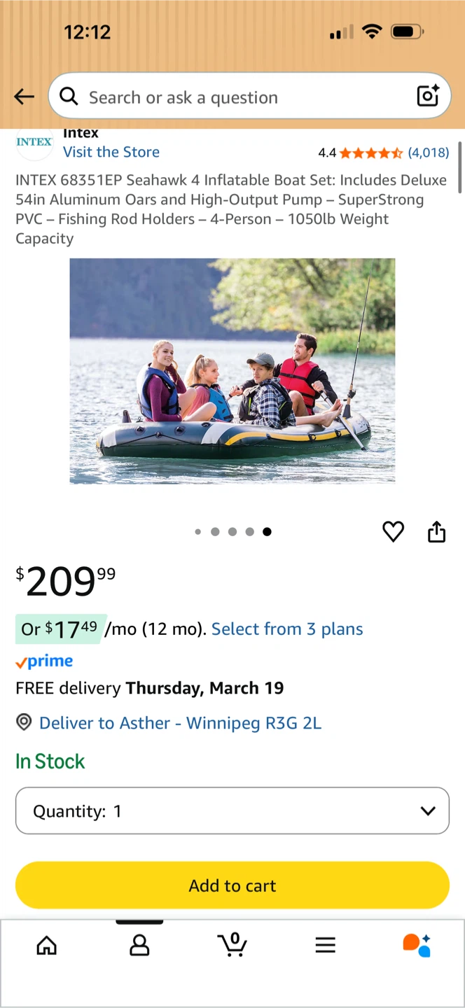 Intex Seahawk 4 Inflatable Boat Set - photo 2