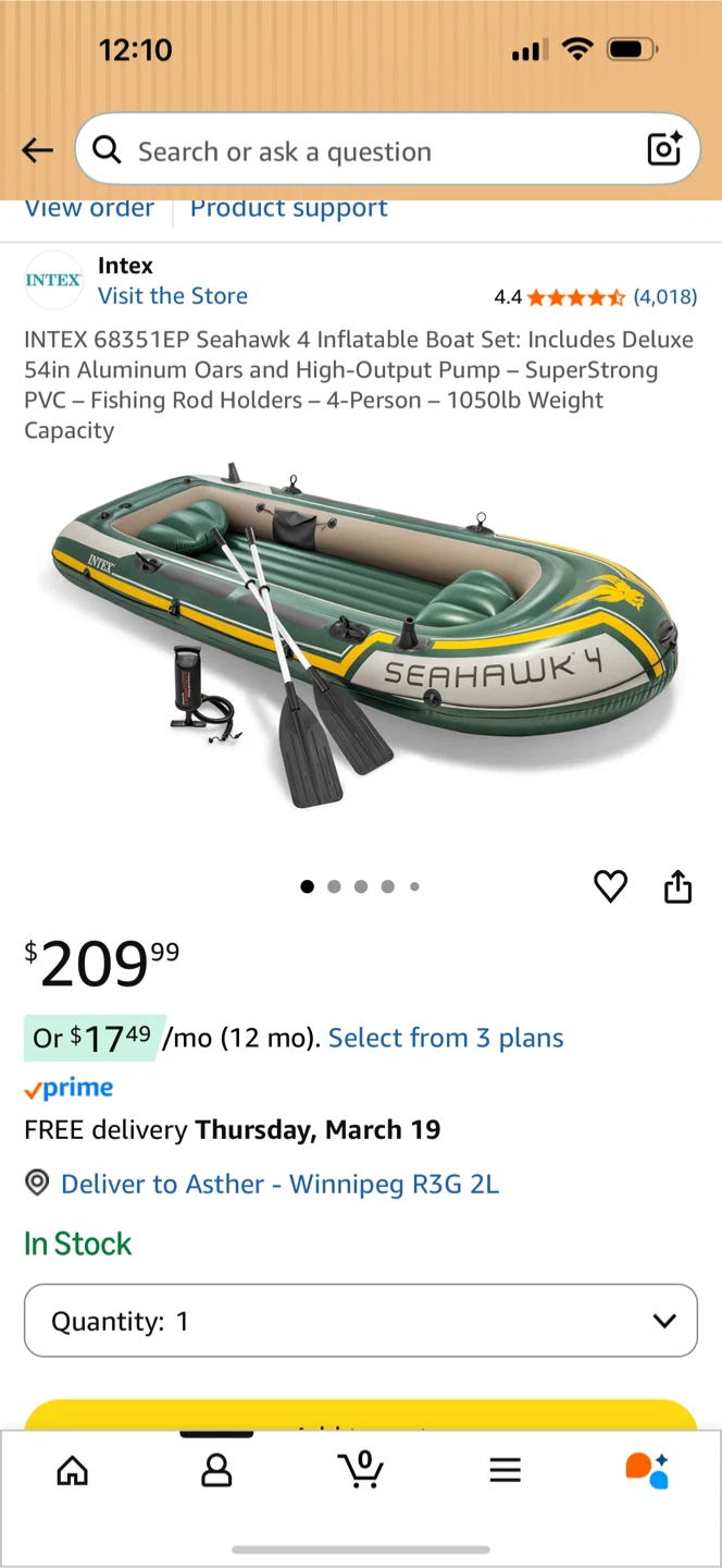 Intex Seahawk 4 Inflatable Boat Set