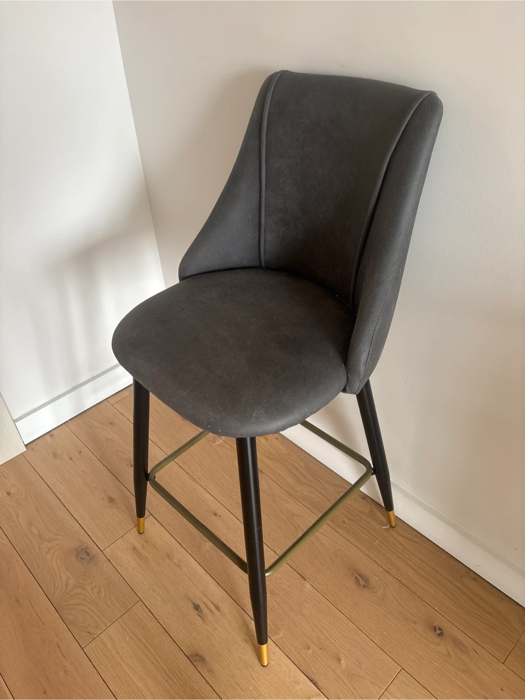 Dark Gray Upholstered Bar Stool