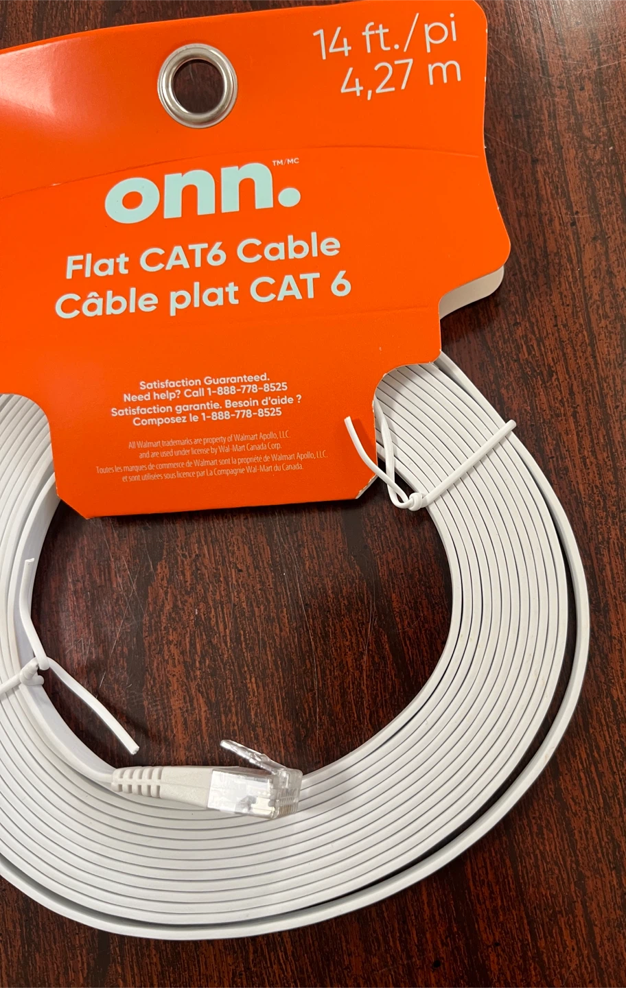 Onn. Flat CAT6 Cable 14 ft - photo 3