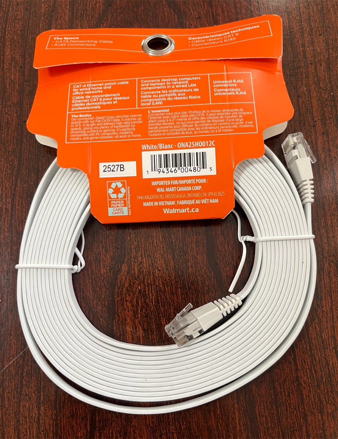 Onn. Flat CAT6 Cable 14 ft - photo 4