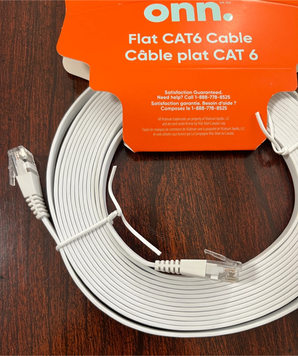 Onn. Flat CAT6 Cable 14 ft - photo 2