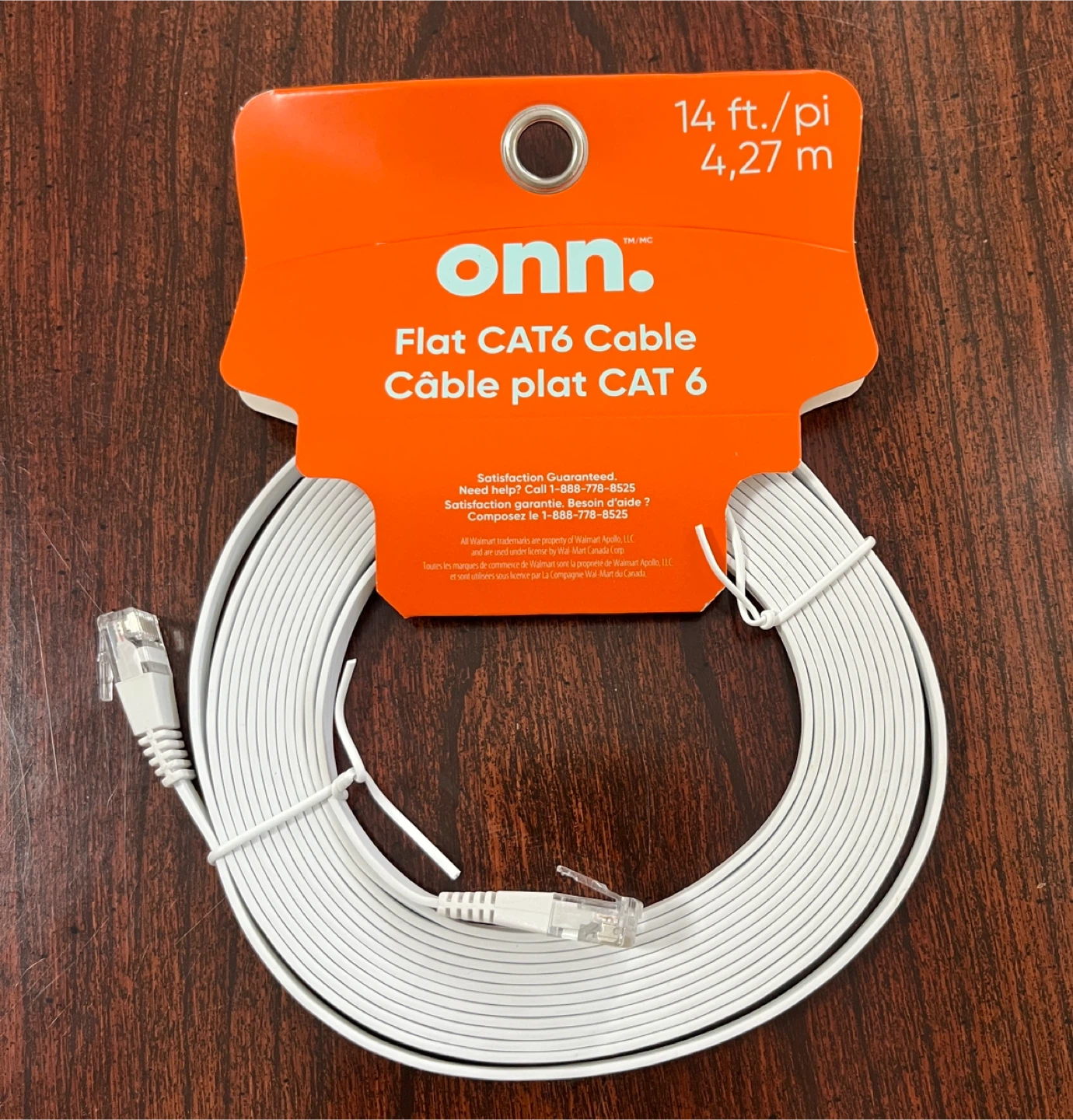 Onn. Flat CAT6 Cable 14 ft